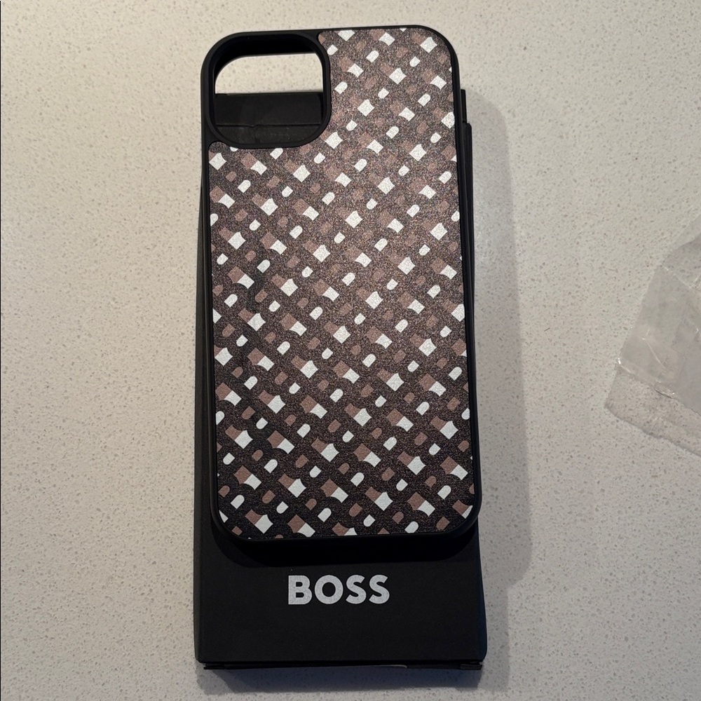 Boss Geometric Black and Brown Phone Case